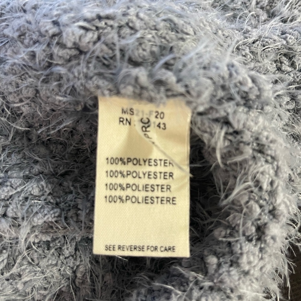 FRNCH Paris NWT Women's 3/4 Sleeve Solid Eyelash Oversized Cardigan Gray S/M - Picture 10 of 11
